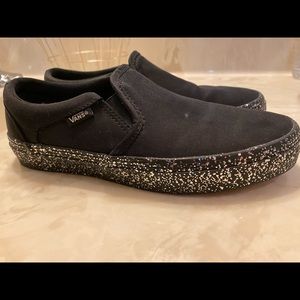 Black Vans with glitter